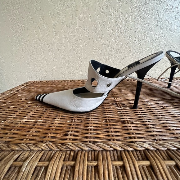 MARE Italy women’s black and tan lace  pump sandal shoes - Picture 6 of 9